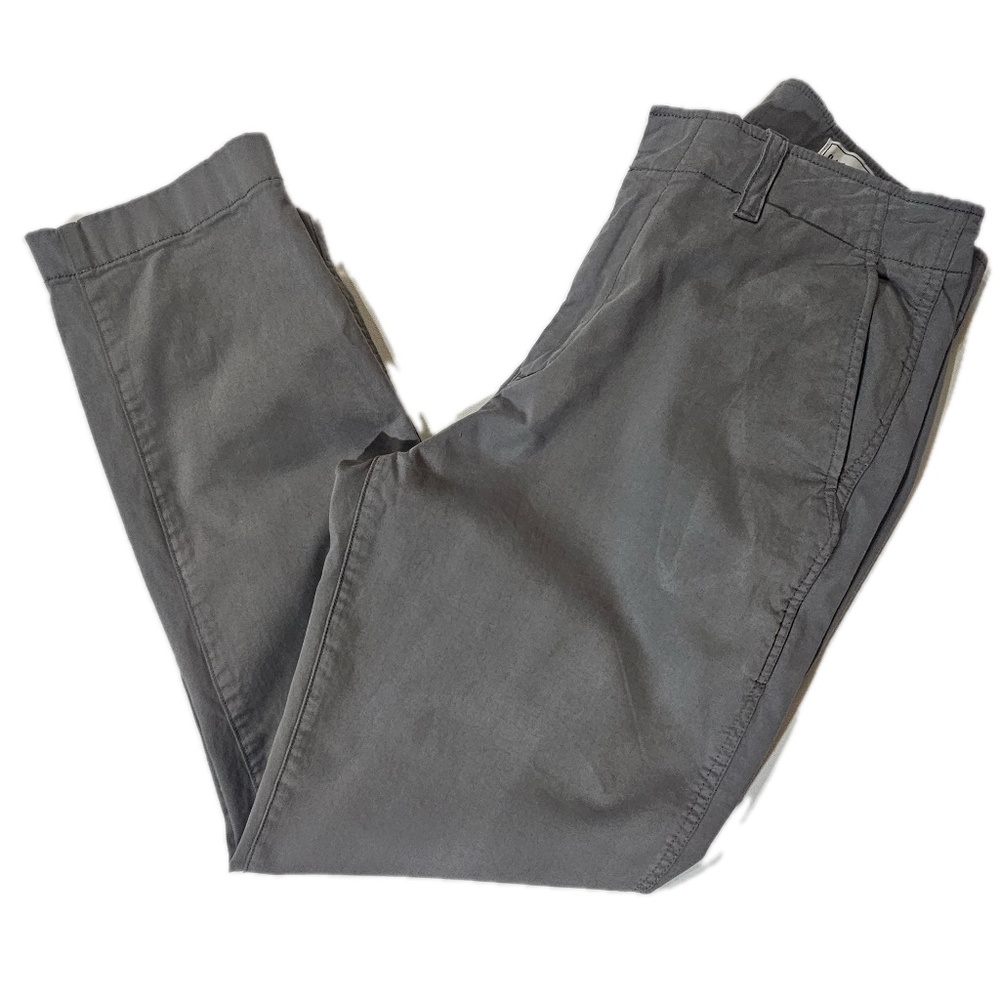 GAP Pants Womens 8 Gray Downtown Khaki‎ Chino Tapered Twill Stretch Pockets Zip